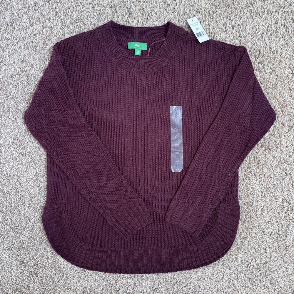NWT dip women size XS sweater burgundy
